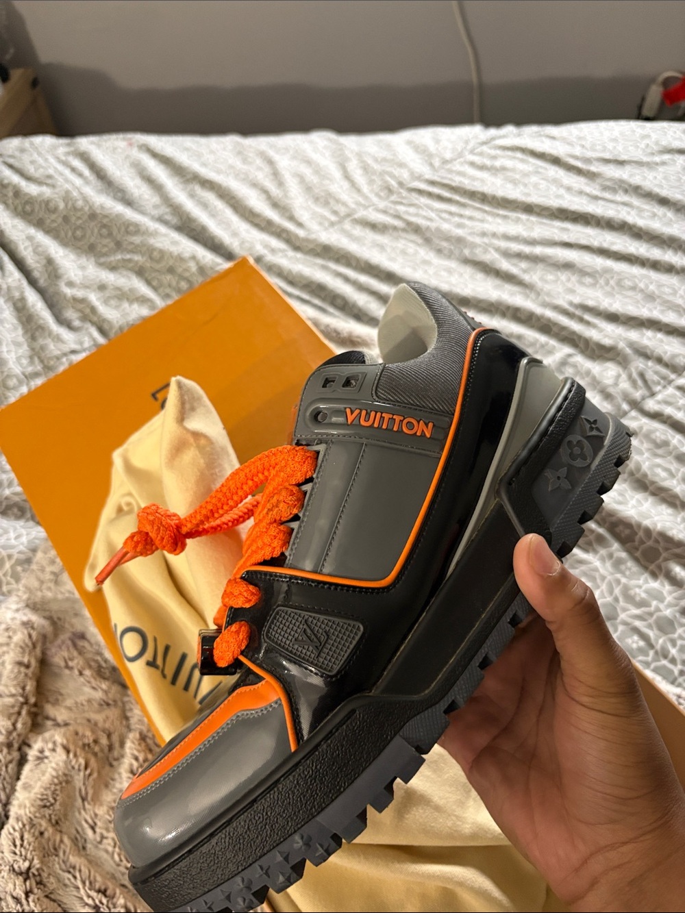 Louis Vuitton Men’s Black & Orange Low-Top Sneaker